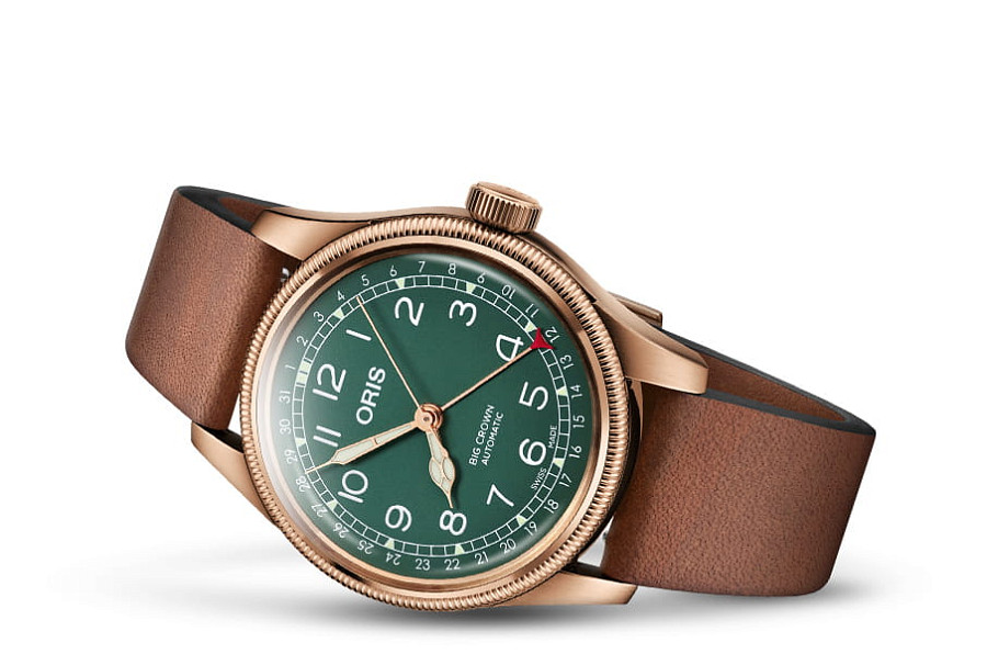 Часы Oris Big Crown Pointer Date 80Th Anniversary Edition 01 754 7741 3167-07 5 20 58BR — механические, бронза