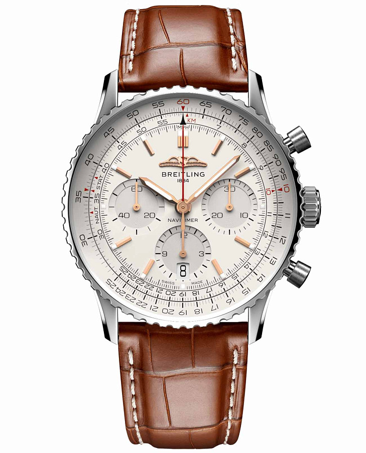 Часы Breitling Navitimer B01 Chronograph 41 AB0139211G1P1 — мужские, белый