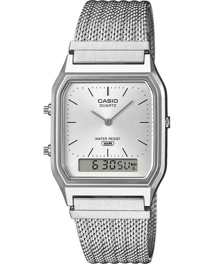 Часы Casio Vintage AQ-230EM-7A — мужские, серебристый
