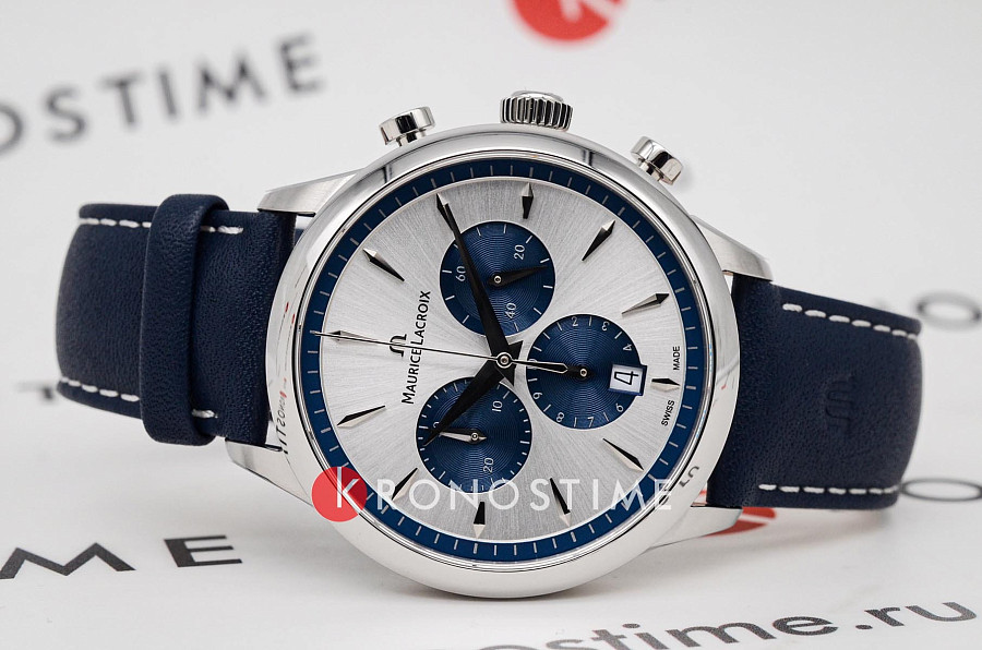 Часы Maurice Lacroix 1975 Quartz Chronograph 40mm 751038-SS001-131-4 — кварцевые, металл сталь