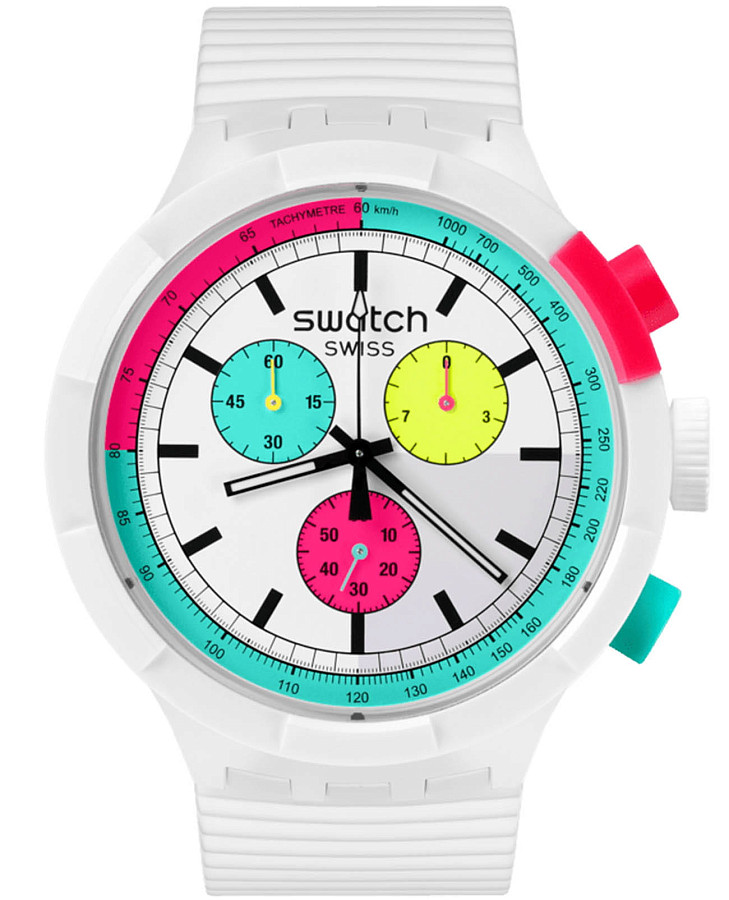 Часы Swatch Big Bold Chrono Biosourced SB06W100 — мужские, белый