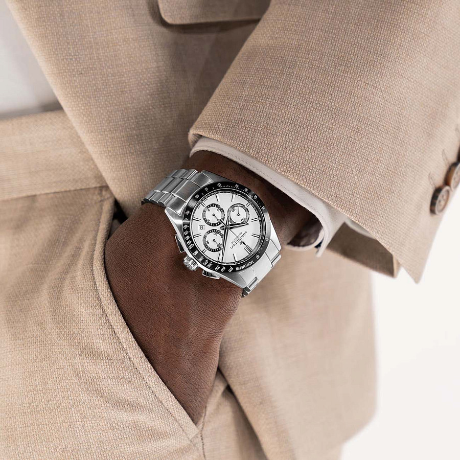 Часы Hamilton Jazzmaster Performer Autochrono 42mm H36606110 — мужские, нержавеющая сталь