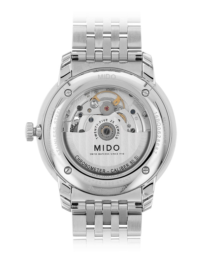 Часы Mido Baroncelli Chronometer Silicon Gent M027.408.11.031.00 — механические, металл сталь