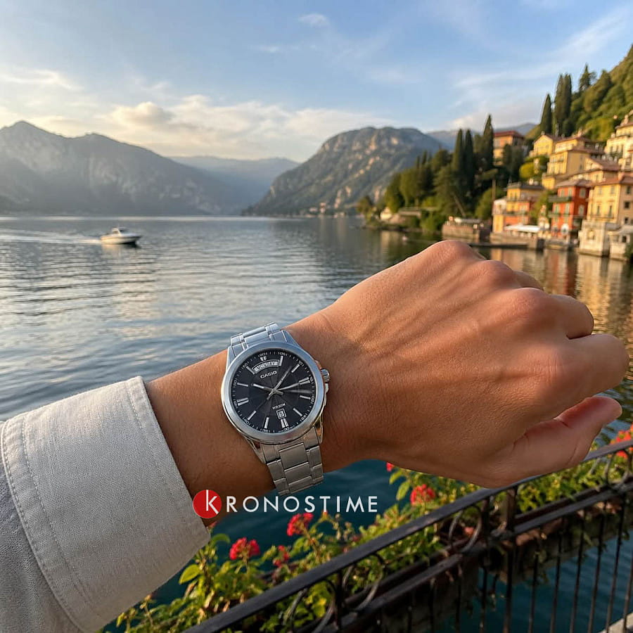 Часы Casio Collection MTP-1381D-8A — кварцевые, металл сталь