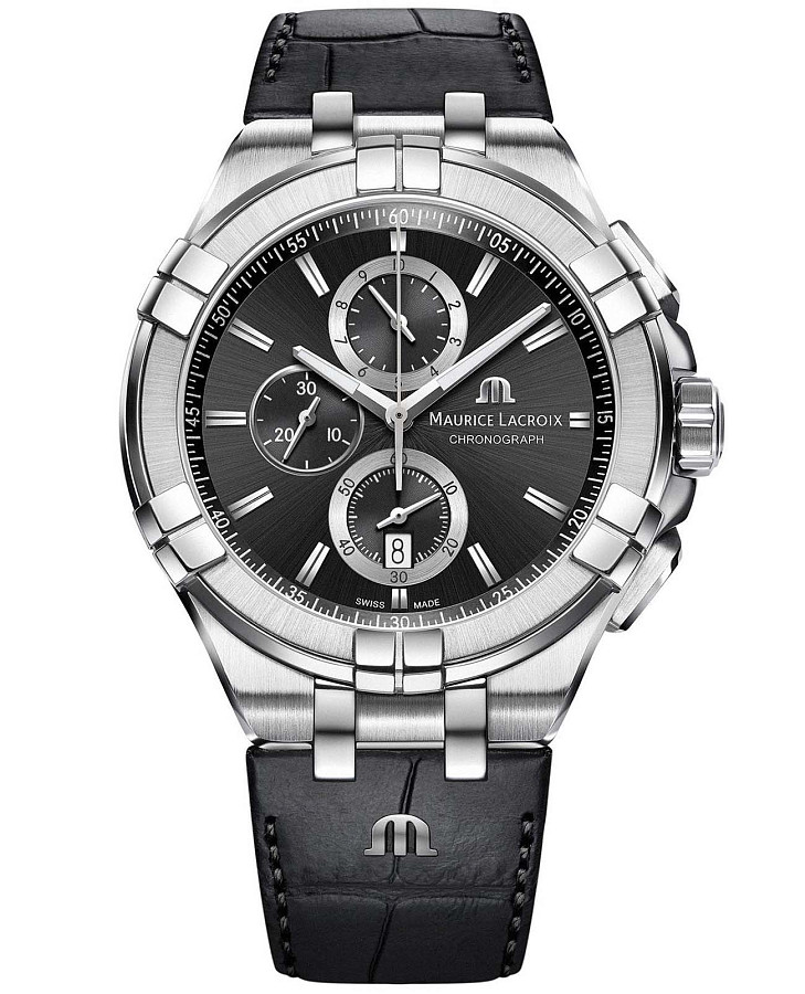 Часы Maurice Lacroix Aikon Chronograph AI1018-SS001-330-1 — мужские, черный