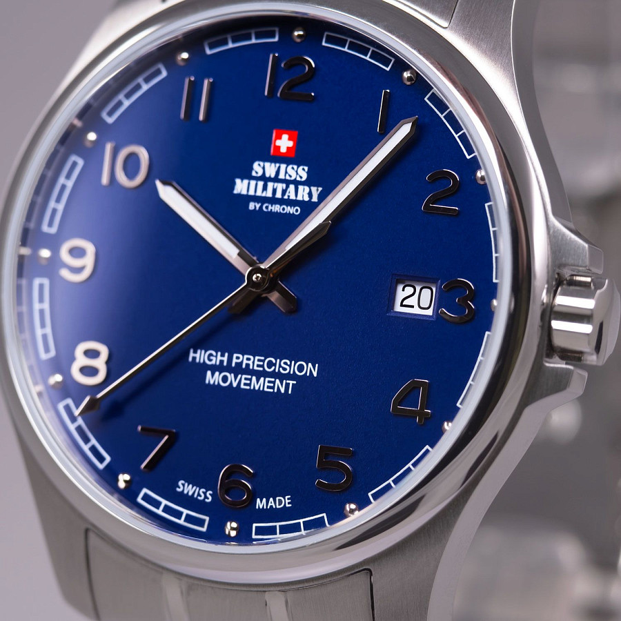 Часы Swiss Military by Chrono Сверхточные SM30200.18 — металл сталь, Швейцария