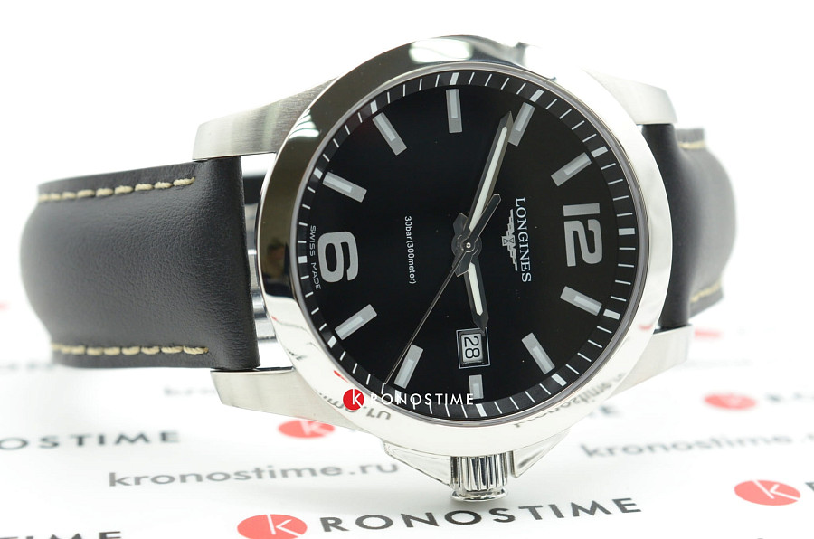 Часы Longines Conquest L3.759.4.58.0 — кварцевые, сталь металл