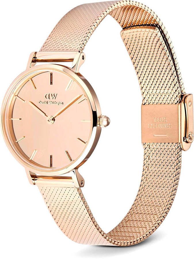 Часы Daniel Wellington Petite Reflection Rose Gold DW00100795 — женские, нержавеющая сталь с pvd-покрытием