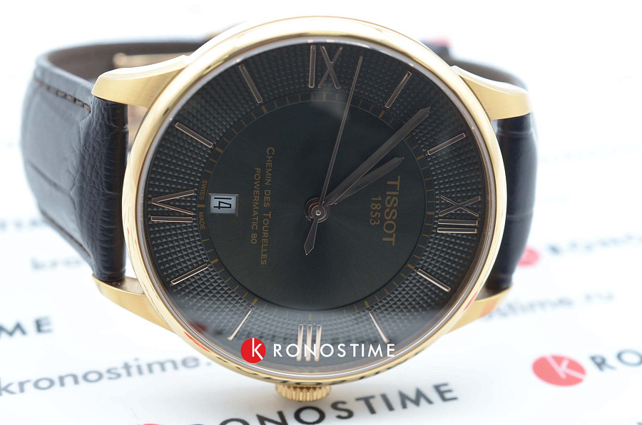 Часы Tissot Chemin des Tourelles Powermatic 80 T099.407.36.448.00 — мужские, кожаный