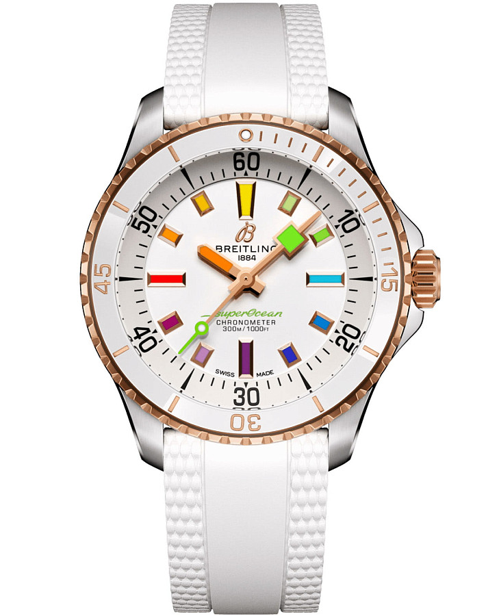 Часы Breitling Superocean Automatic 36 U17377211A1S1 — женские, белый