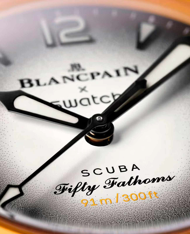 Часы Swatch x Blancpain Pacific Ocean SO35P100C — нейлон, мужские