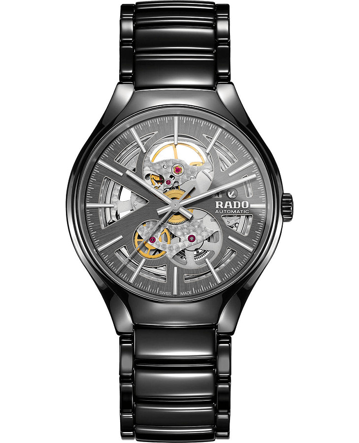 Часы Rado True Automatic Open Heart R27100112 — мужские, антрацитовый