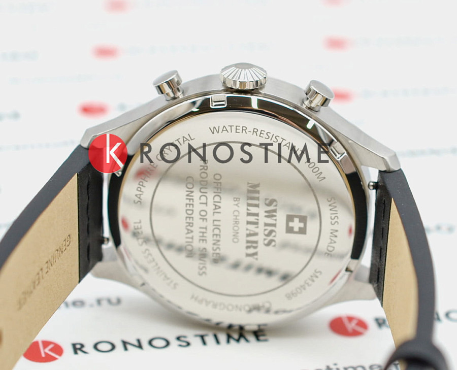 Часы Swiss Military by Chrono Vintage Chronograph SM34098.05 — кожаный, мужские