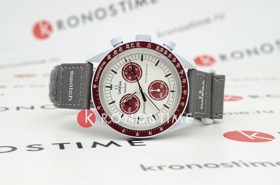 Часы Swatch x Omega Bioceramic Moonswatch Mission to Pluto SO33M101 — кварцевые, биокерамика