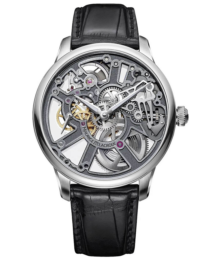 Часы Maurice Lacroix Masterpiece Skeleton MP7228-SS001-003-1 — мужские, серый