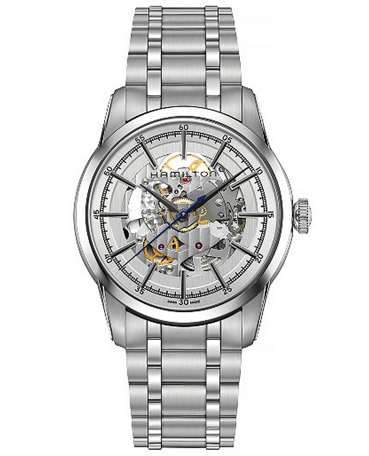 Часы Hamilton American Classic RailRoad Skeleton Auto H40655151 — мужские, белый