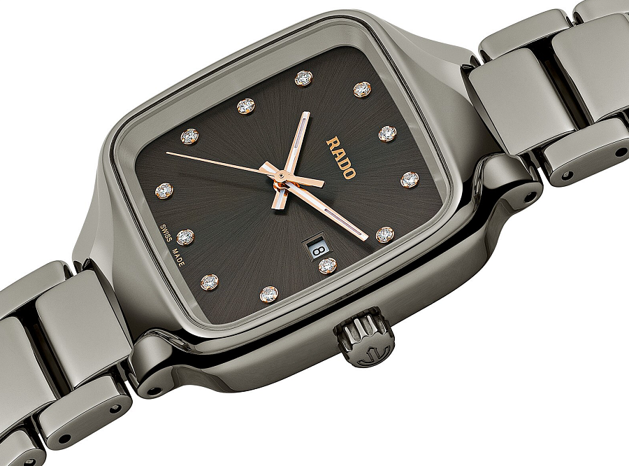 Часы Rado True Square Diamonds R27079702 — кварцевые, керамика