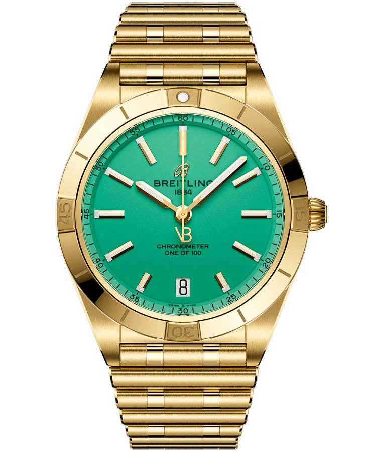Часы Breitling Chronomat Automatic 36 Victoria Beckham K103801A1L1K1 — женские, бирюзовый
