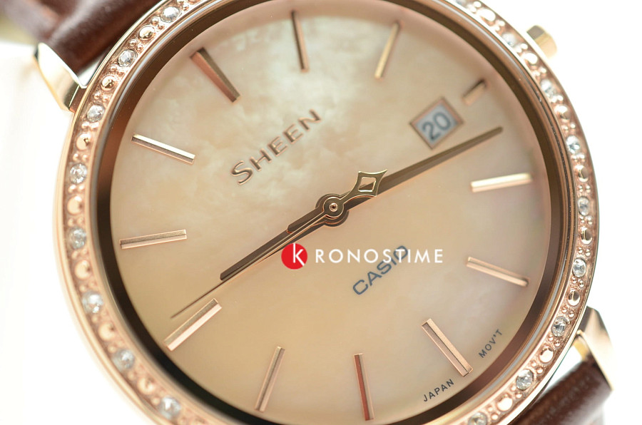 Часы Casio Sheen SHE-4052PGL-4AUEF — перламутровый, сталь металл