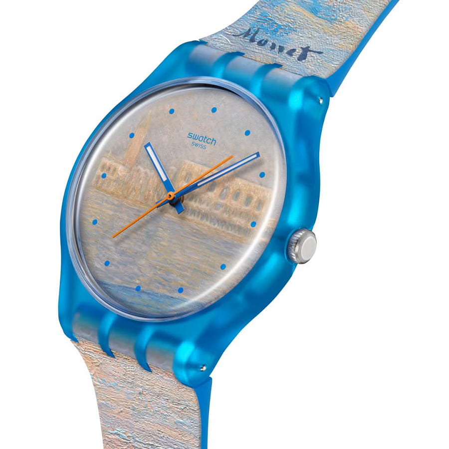 Часы Swatch x Guggenheim Monet's Palazzo Ducale Pay! SO29Z153-6000 — кварцевые, пластик