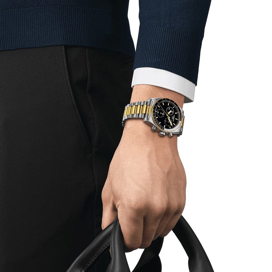Часы Tissot PRS 516 Chronograph T149.417.22.051.00 — нержавеющая сталь с pvd-покрытием, мужские