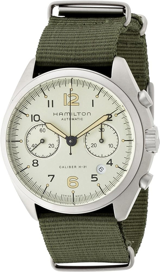 Часы Hamilton Khaki Aviation Pilot Pioneer Auto Chrono H76456955 — тканевый, мужские