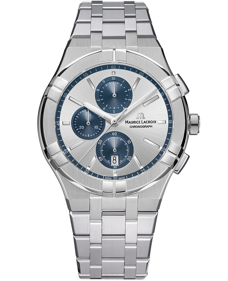 Часы Maurice Lacroix Aikon Quartz Chronograph AI1118-SS002-230-1 — мужские, серебристый