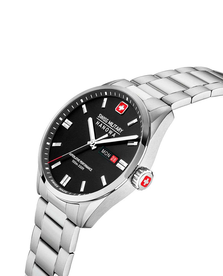 Часы Swiss Military Hanowa Maxed SMWGH0001601 — черный, металл сталь