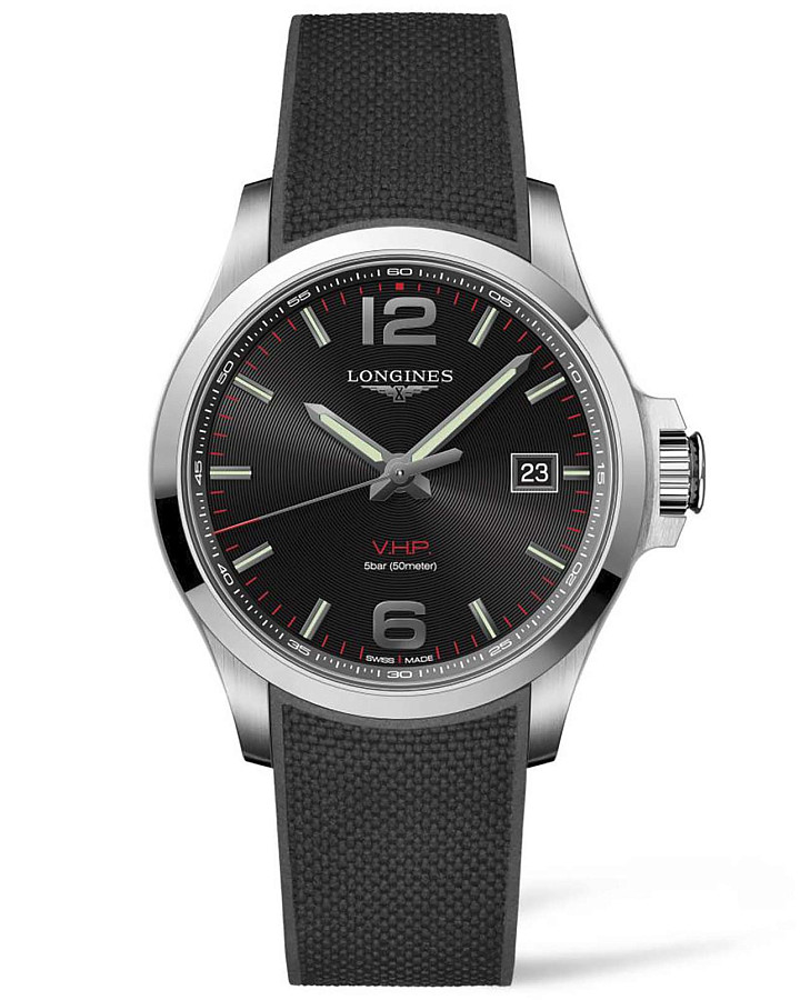 Часы Longines Conquest V.H.P. L3.726.4.56.9 — мужские, черный