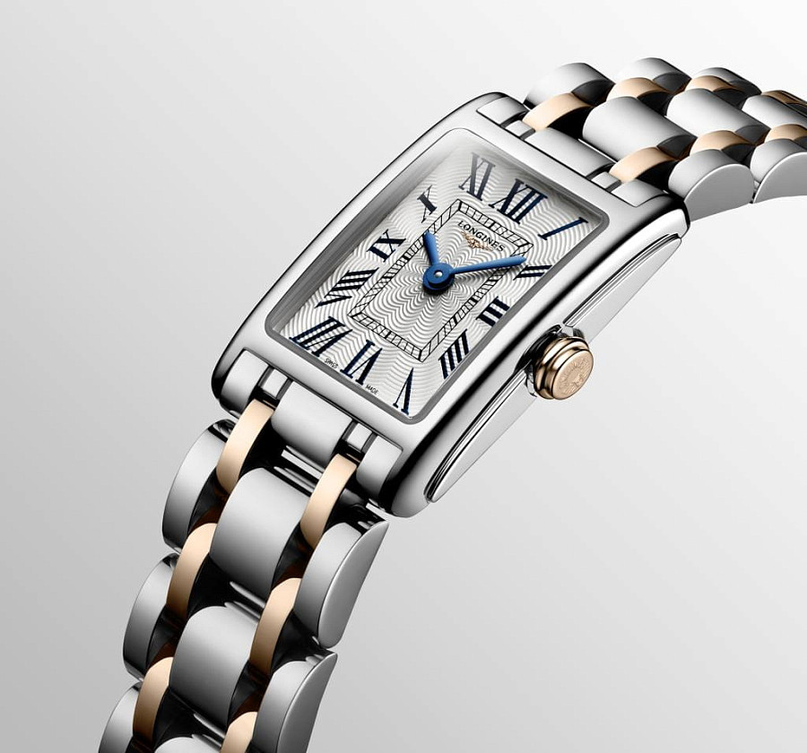 Часы Longines DolceVita L5.258.5.71.7 — женские, нержавеющая сталь и 18 каратное розовое золото