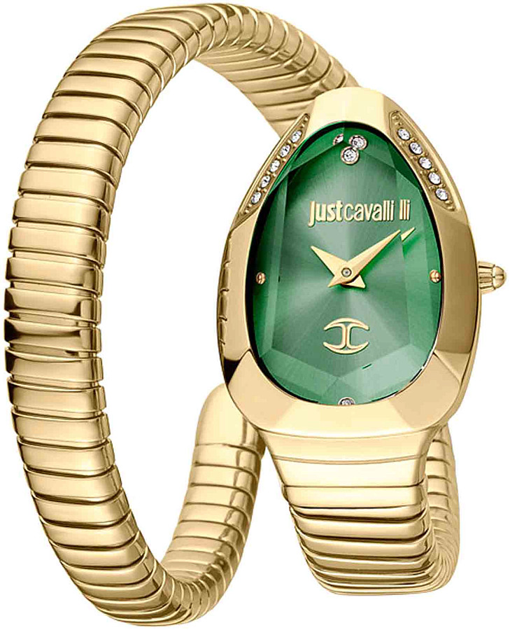 Часы Just Cavalli Serpente Metallica JC1L208M0045 — женские, зеленый