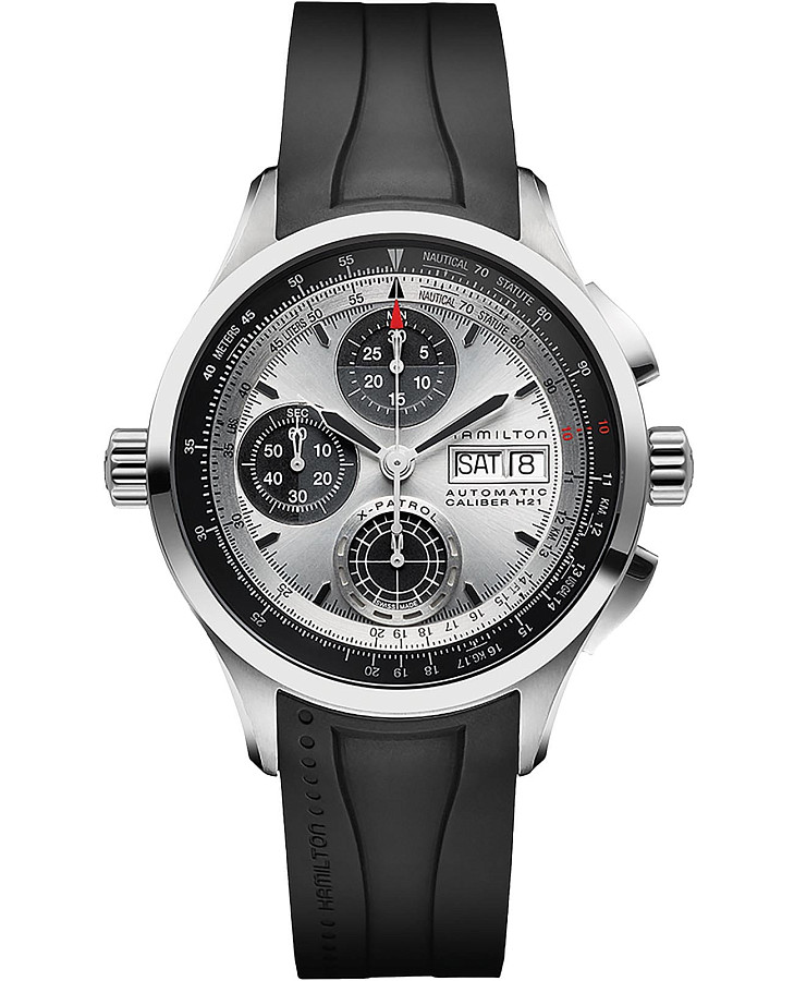 Часы Hamilton Khaki Aviation X-Patrol Auto Chrono H76566351 — мужские, серебристый