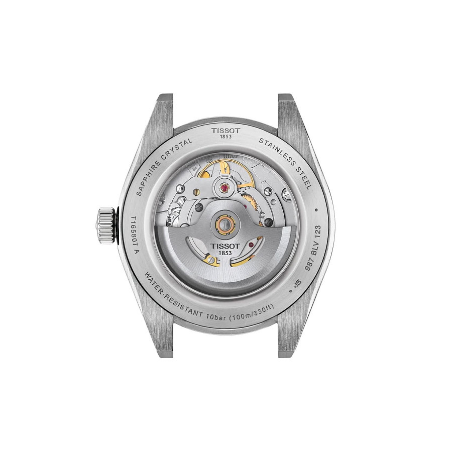 Часы Tissot Gentleman Powermatic 80 Silicium T165.807.11.091.00 — зеленый, сталь металл