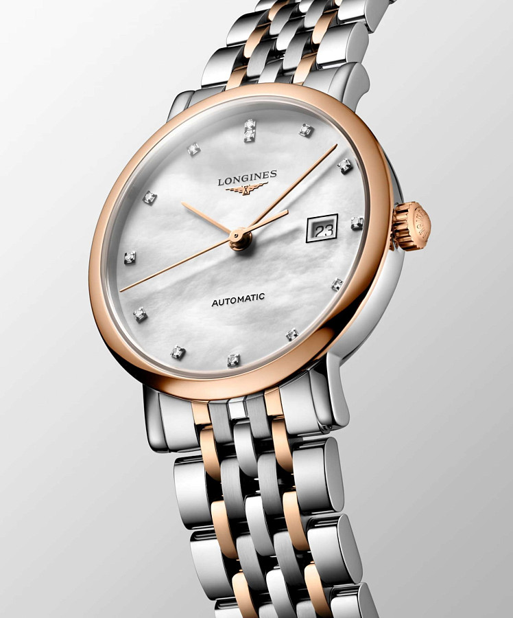 Часы Longines Elegance Elegant Collection L4.310.5.80.7 — нержавеющая сталь и 18 каратное розовое золото, женские