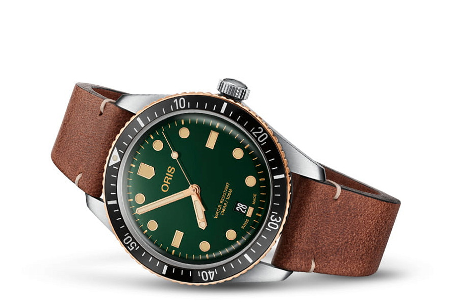 Часы Oris Divers Sixty‑Five 01 733 7707 4357-07 5 20 45 — механические, бронза сталь