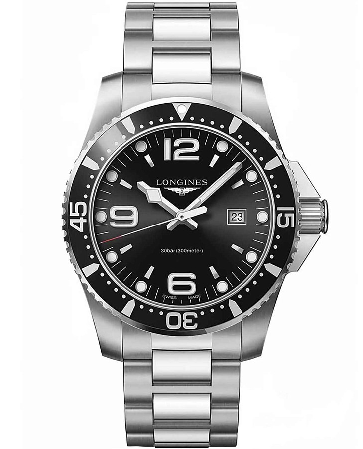 Часы Longines HydroConquest L3.840.4.56.6 — мужские, черный