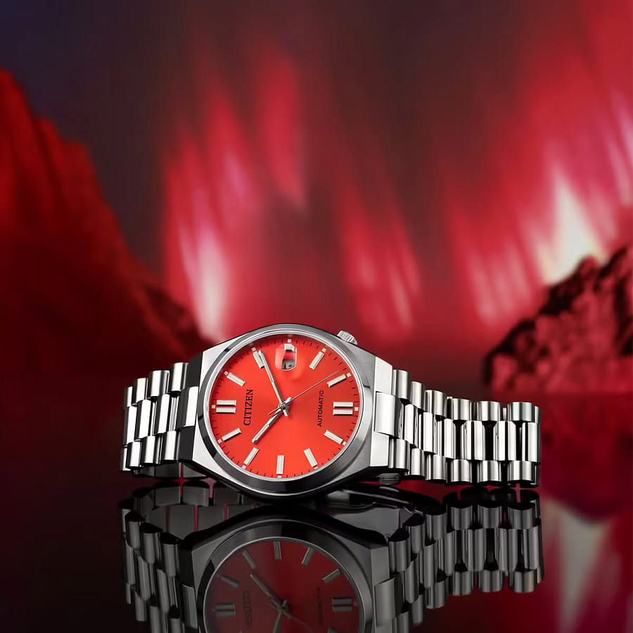 Часы Citizen Tsuyosa NJ0158-89W — красный, сталь металл