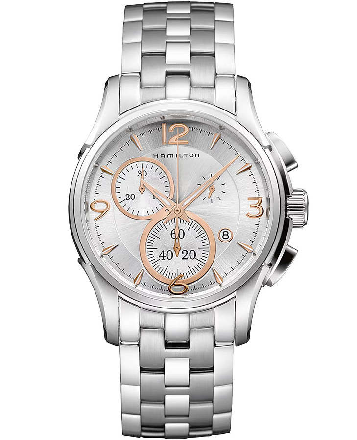Часы Hamilton Jazzmaster Chrono Quartz H32612155 — мужские, серебристый