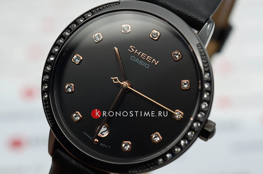 Часы Casio Sheen SHE-4056BL-1A — женские, черный