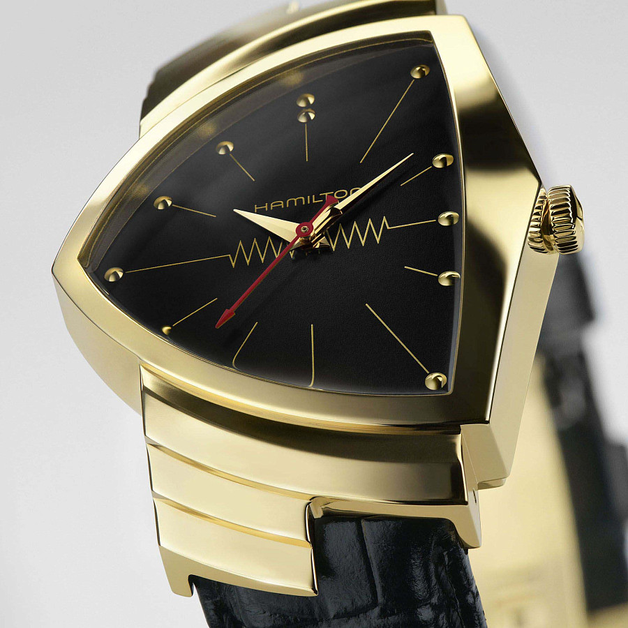 Часы Hamilton Ventura Quartz Gold Limited Edition H24311730 — кожаный, мужские