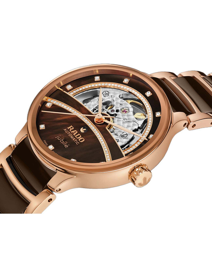 Часы Rado Centrix Automatic Diamonds Open Heart R30029942 — механические, сталь металл