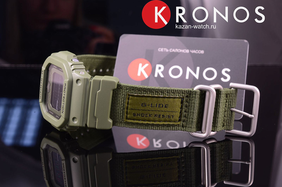Часы Casio G-Shock GLS-5600CL-3E — кожа + текстиль, мужские