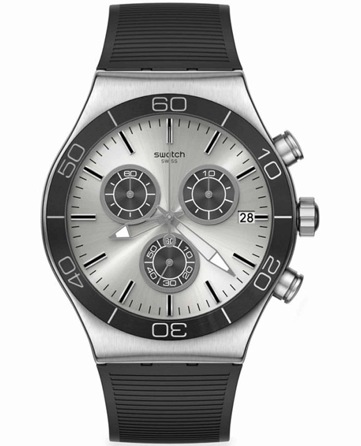 Часы Swatch I New Chrono YVS486 — мужские, серебристый