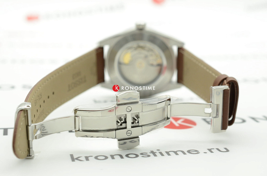 Часы Tissot Gentleman Powermatic 80 Silicium T127.407.16.041.00 — мужские, коричневый