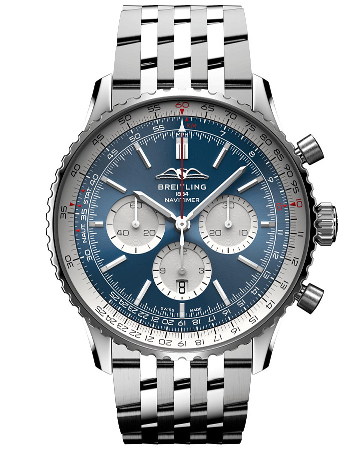 Часы Breitling Navitimer B01 Chronograph 46 AB0137211C1A1 — мужские, синий