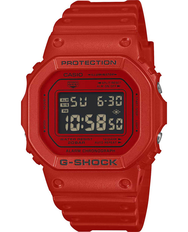 Часы Casio G-SHOCK DW-5600RRB-4 — мужские, красный
