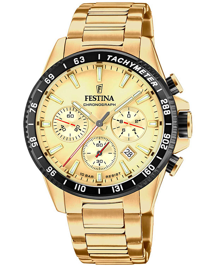 Часы Festina Timeless Chrono F20634/6 — мужские, золотистый