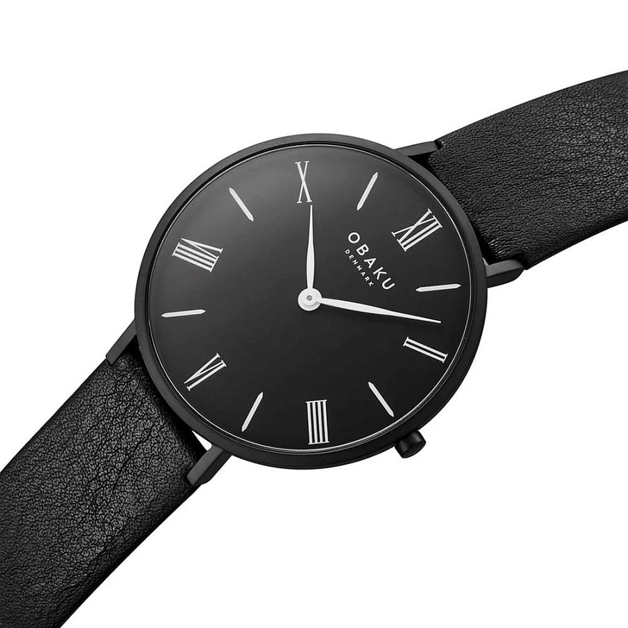 Часы Obaku Leather V283GXBBRB — кварцевые, сталь металл