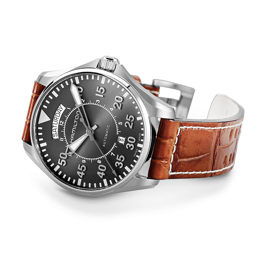 Часы Hamilton Khaki Aviation Pilot Day Date Auto H64615585 — механические, сталь