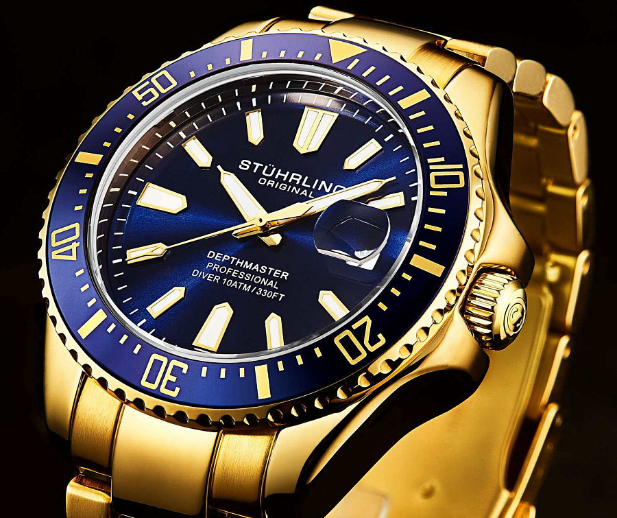Часы Stuhrling Aquadiver 3950A.8 — сталь металл, США